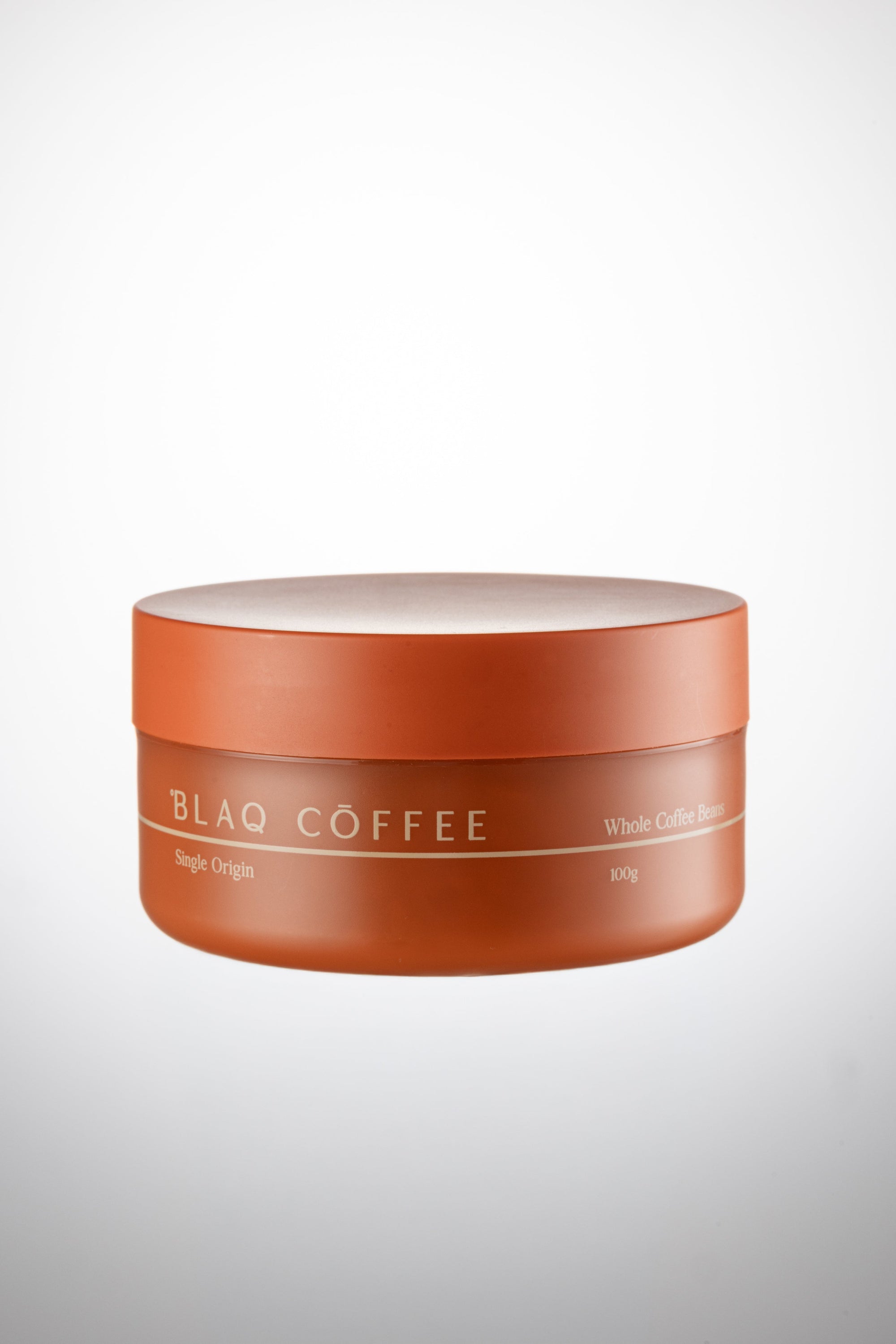 One Blaq Coffee jar alone on a plain ground, labelled single origin.